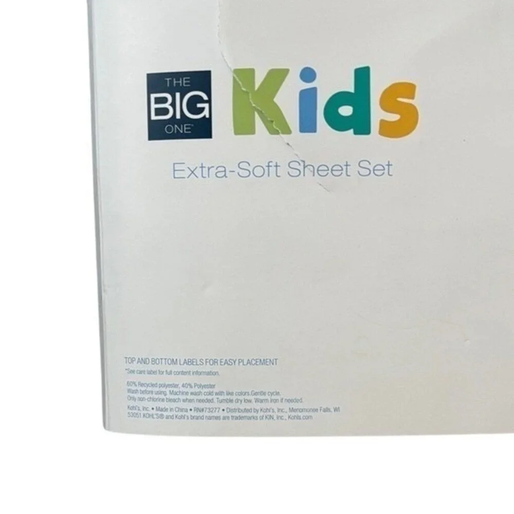 The Big One Kids Dinosaur Full Sheets Striped Non-Wrinkle Gift NWT